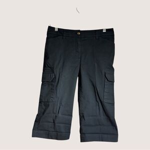 Apostrophe Petite Capri Cropped Black Cargo Pants Size 6P
